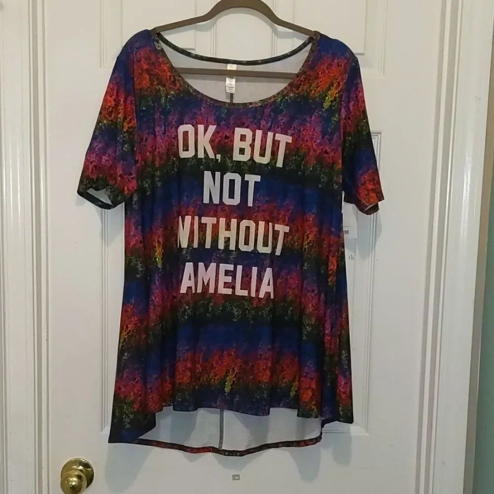 LulaRoe Ok But Not Without Amelia Top Sz M NWT